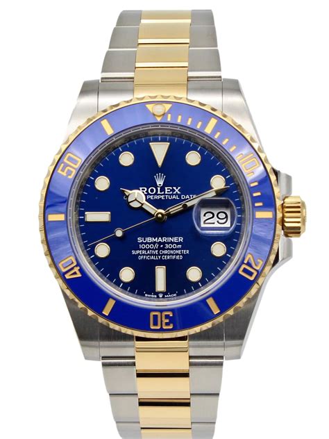 blue rolex submariner men's watch.